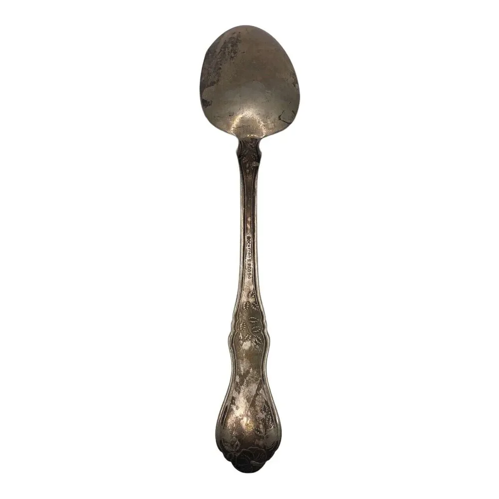 Antique Rockford S.P. Co5 Star Silverplate Teaspoon Single Spoon Rosemary 1906